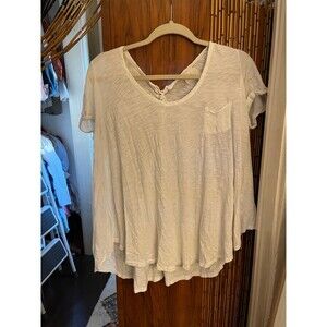 Anthropologie T.la white tie back short sleeve